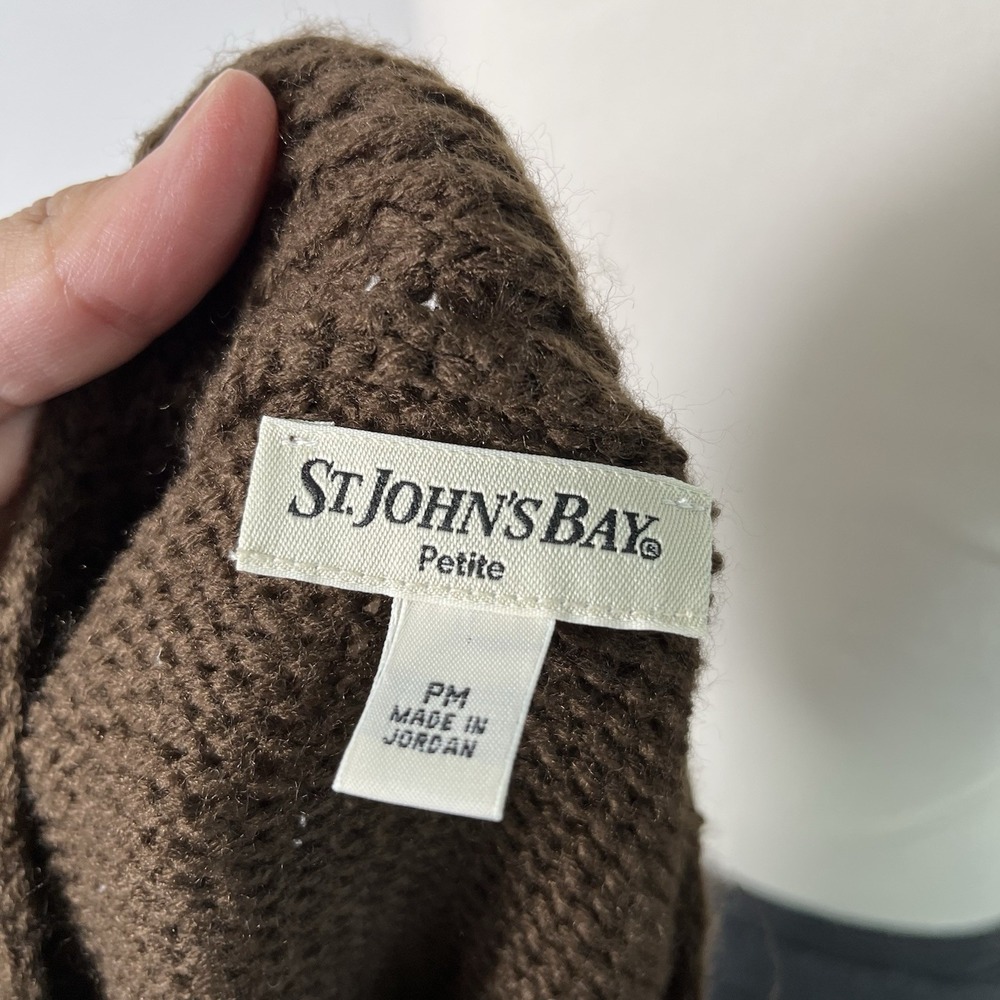 Y2K Vintage Brown Knit Milkmaid 3 Button Cardigan Sweater Womens Medium‎ - Picture 5 of 6